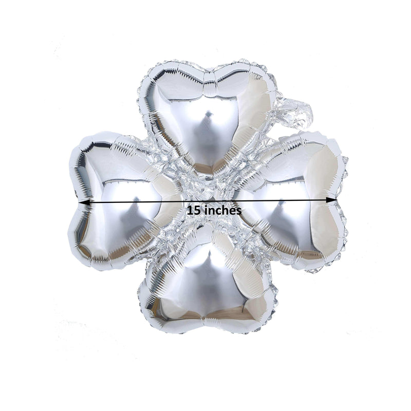 10 pcs 15" wide Clover Mylar Foil Balloons
