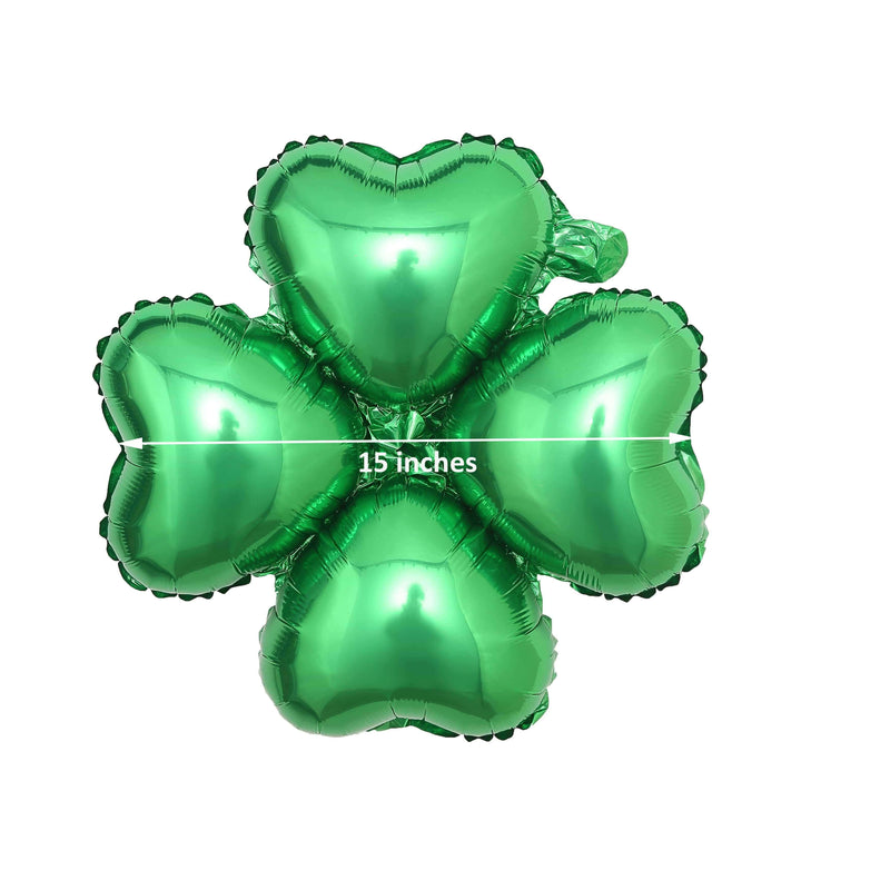 10 pcs 15" wide Clover Mylar Foil Balloons
