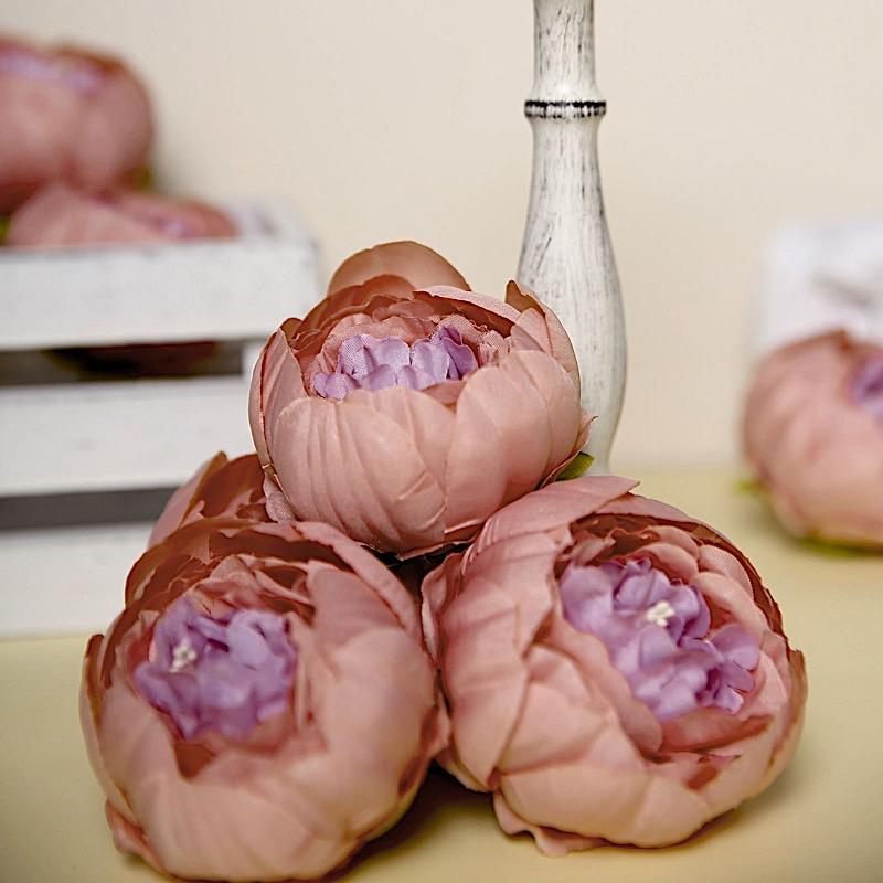 10 pcs 3" Faux Silk Peony Flower Heads