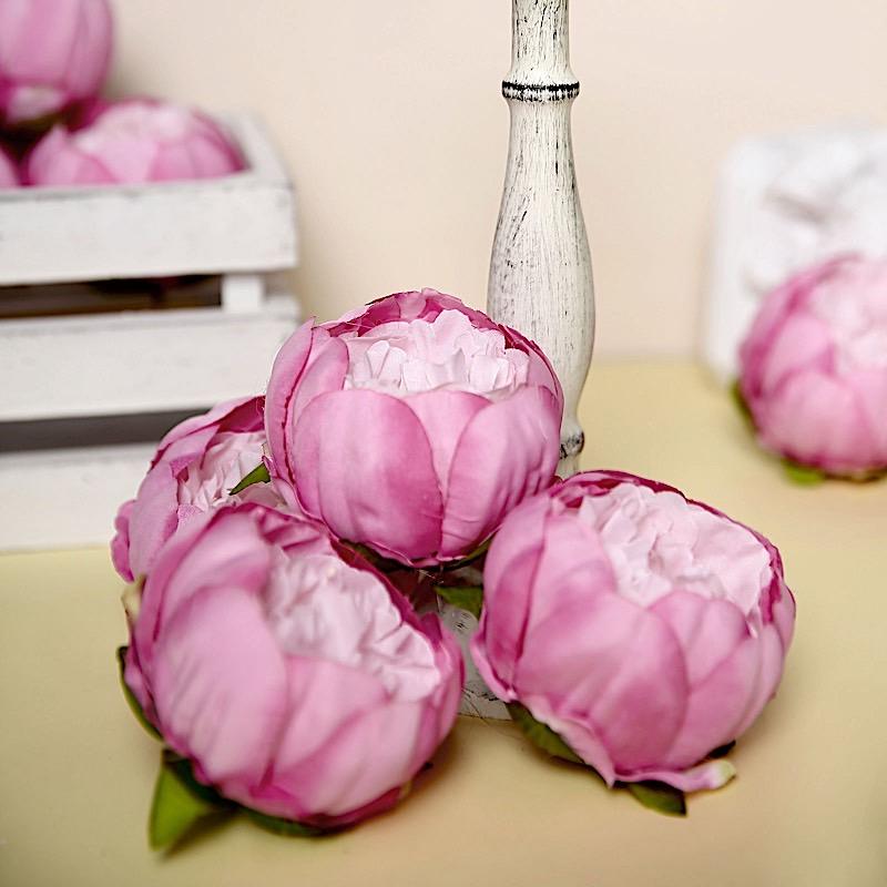 10 pcs 3" Faux Silk Peony Flower Heads