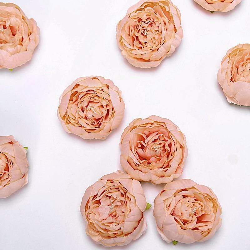 10 pcs 3" Faux Silk Peony Flower Heads