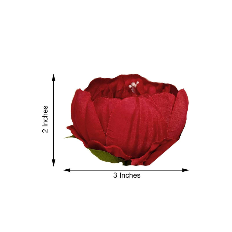 10 pcs 3" Faux Silk Peony Flower Heads