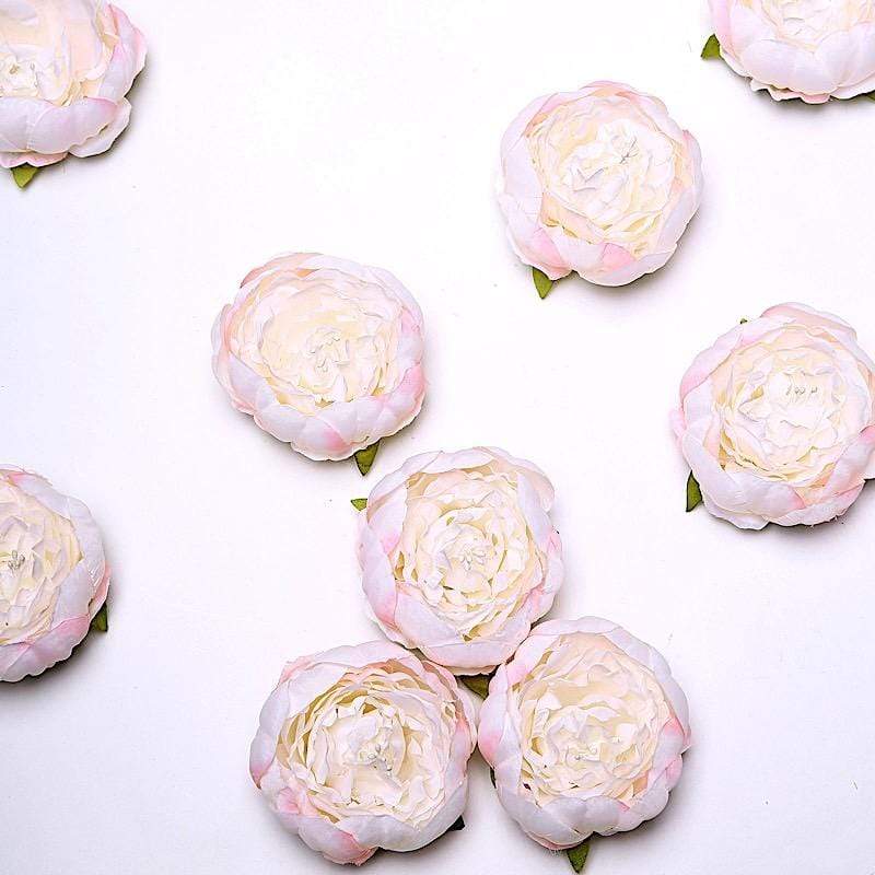 10 pcs 3" Faux Silk Peony Flower Heads