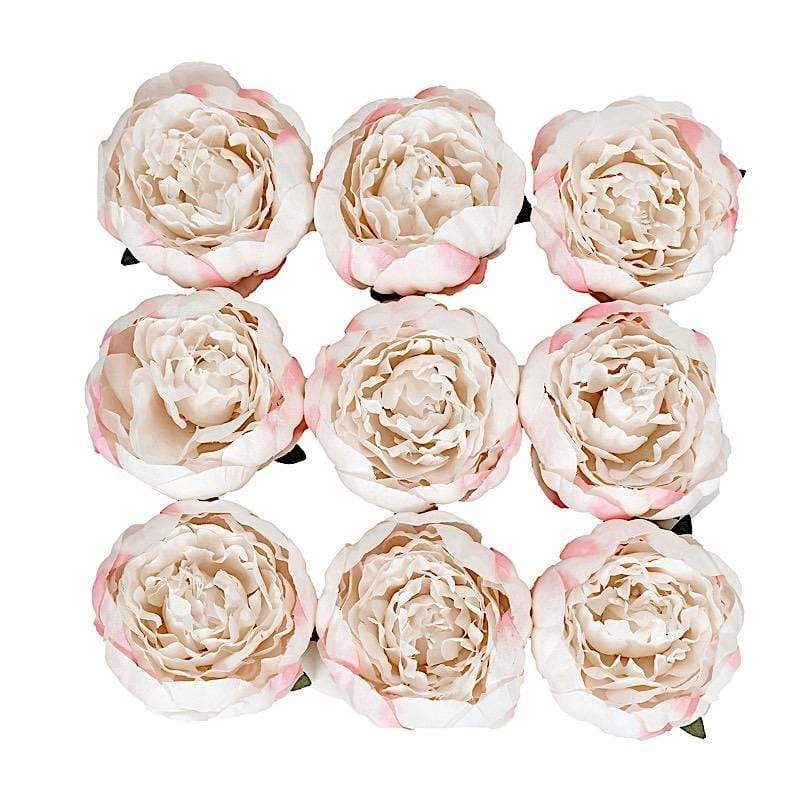 10 pcs 3" Faux Silk Peony Flower Heads ARTI_BOUQ_PEO07H_046