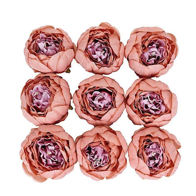 10 pcs 3" Faux Silk Peony Flower Heads ARTI_BOUQ_PEO07H_080