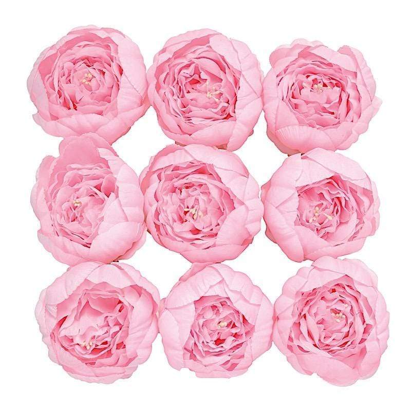 10 pcs 3" Faux Silk Peony Flower Heads ARTI_BOUQ_PEO07H_PINK