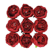 10 pcs 3" Faux Silk Peony Flower Heads ARTI_BOUQ_PEO07H_RED