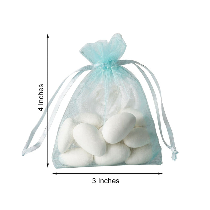10 pcs 3x4" Sheer Organza Bags with Pull String