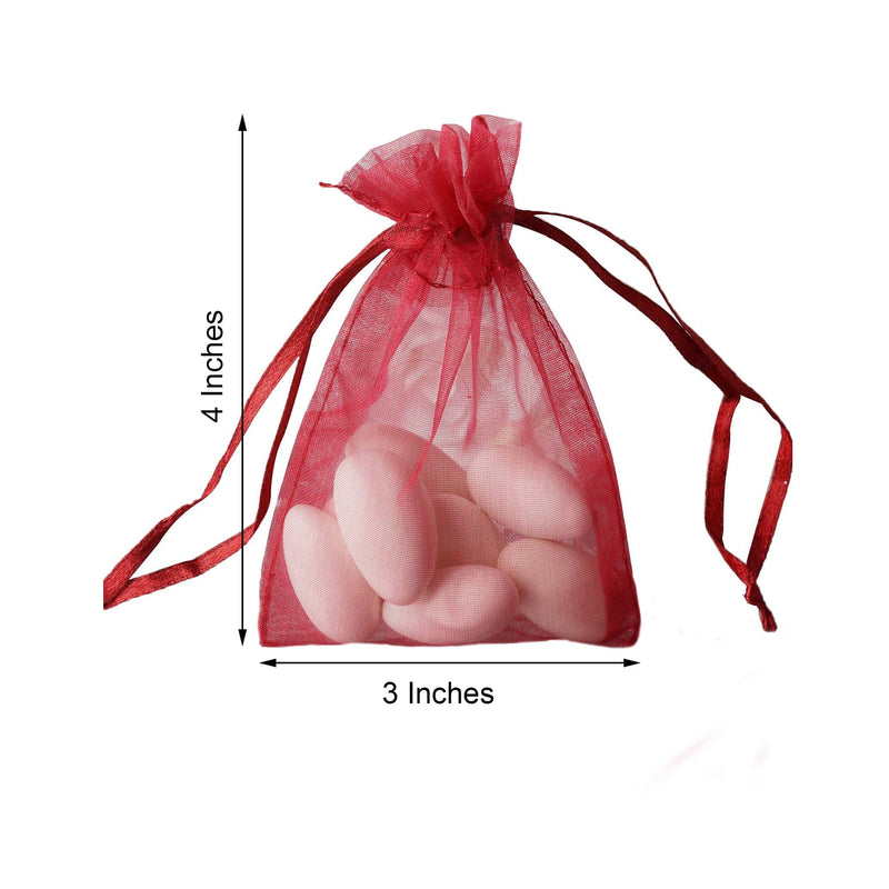 10 pcs 3x4" Sheer Organza Bags with Pull String