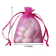 10 pcs 3x4" Sheer Organza Bags with Pull String