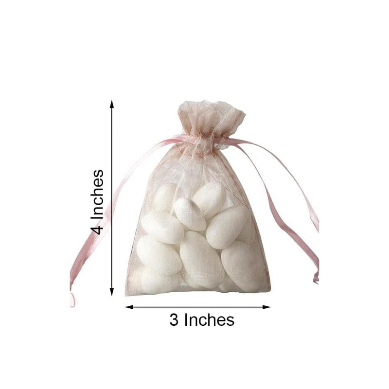 10 pcs 3x4" Sheer Organza Bags with Pull String