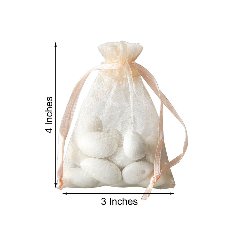 10 pcs 3x4" Sheer Organza Bags with Pull String