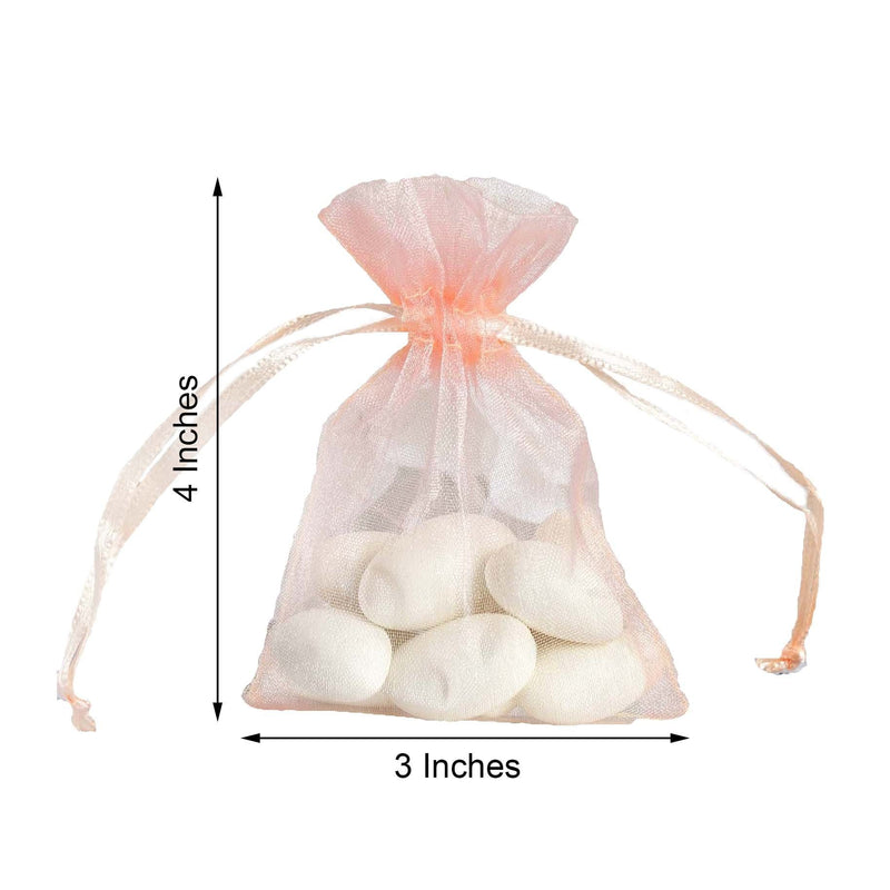 10 pcs 3x4" Sheer Organza Bags with Pull String