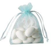 10 pcs 3x4" Sheer Organza Bags with Pull String BAG_3x4_BLUE