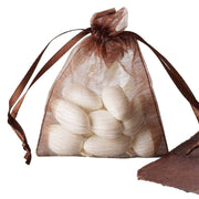 10 pcs 3x4" Sheer Organza Bags with Pull String BAG_3x4_CHOC