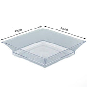 10 pcs 4" Clear Square Dessert Plates - Disposable Tableware PLST_PLA0070_CLR