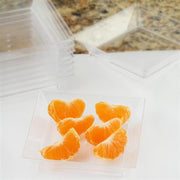 10 pcs 4" Clear Square Dessert Plates - Disposable Tableware PLST_PLA0070_CLR