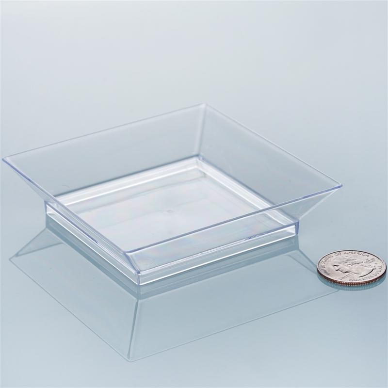 10 pcs 4" Clear Square Dessert Plates - Disposable Tableware PLST_PLA0070_CLR