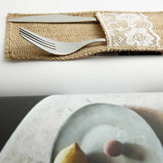 10 pcs 4"x 8" Burlap and Lace Napkins Favors and Tableware Holder - Natural BAG_JUTE03_4X8_NAT