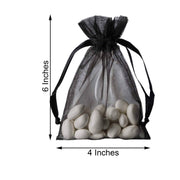10 pcs 4x6" Sheer Organza Bags with Pull String
