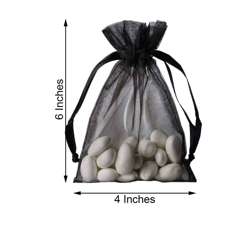 10 pcs 4x6" Sheer Organza Bags with Pull String