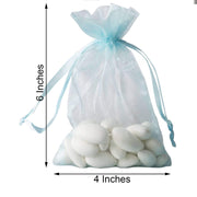 10 pcs 4x6" Sheer Organza Bags with Pull String