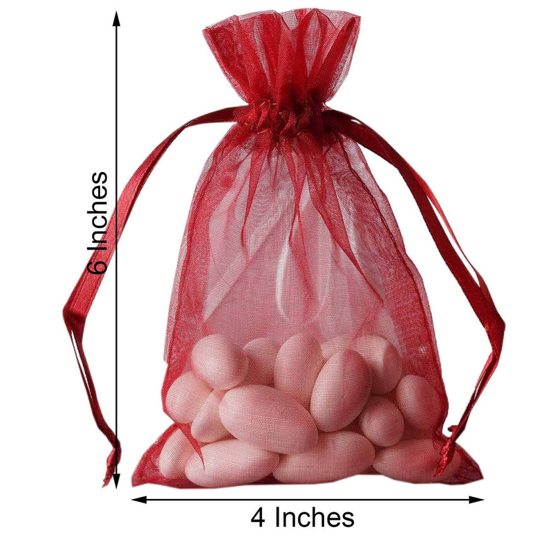 10 pcs 4x6" Sheer Organza Bags with Pull String