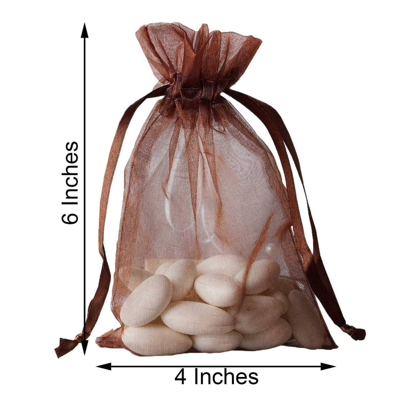 10 pcs 4x6" Sheer Organza Bags with Pull String