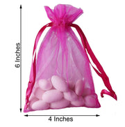 10 pcs 4x6" Sheer Organza Bags with Pull String