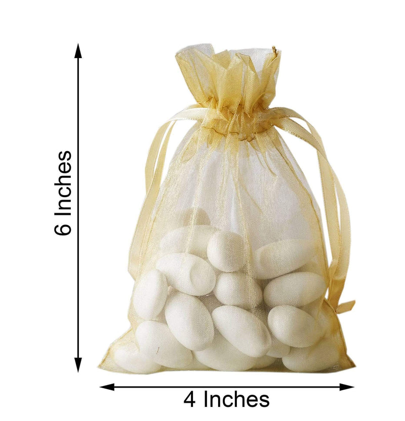 10 pcs 4x6" Sheer Organza Bags with Pull String