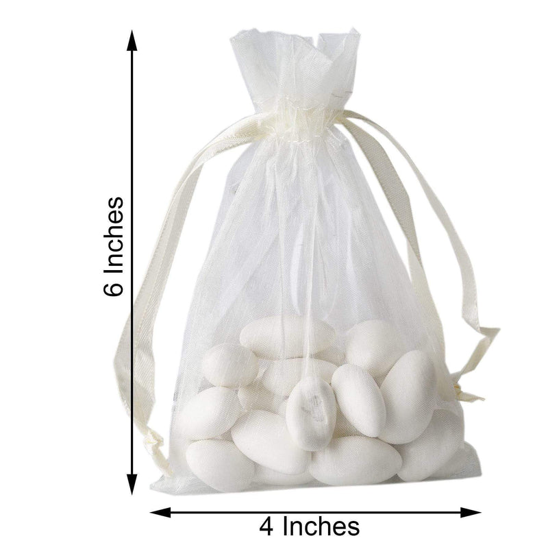 10 pcs 4x6" Sheer Organza Bags with Pull String