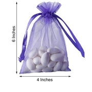 10 pcs 4x6" Sheer Organza Bags with Pull String