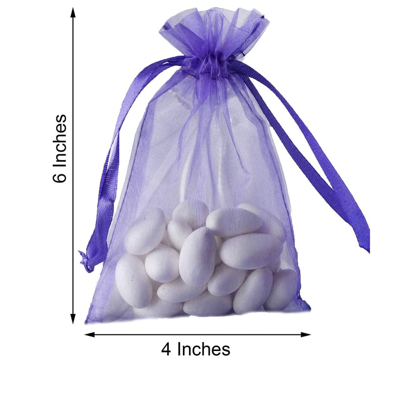 10 pcs 4x6" Sheer Organza Bags with Pull String