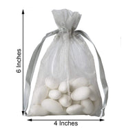 10 pcs 4x6" Sheer Organza Bags with Pull String