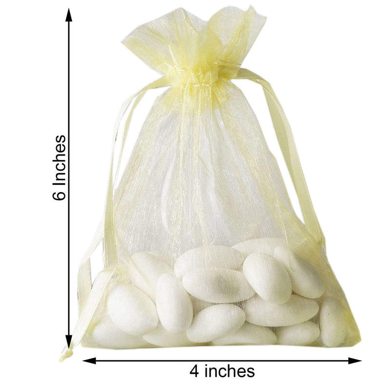 10 pcs 4x6" Sheer Organza Bags with Pull String