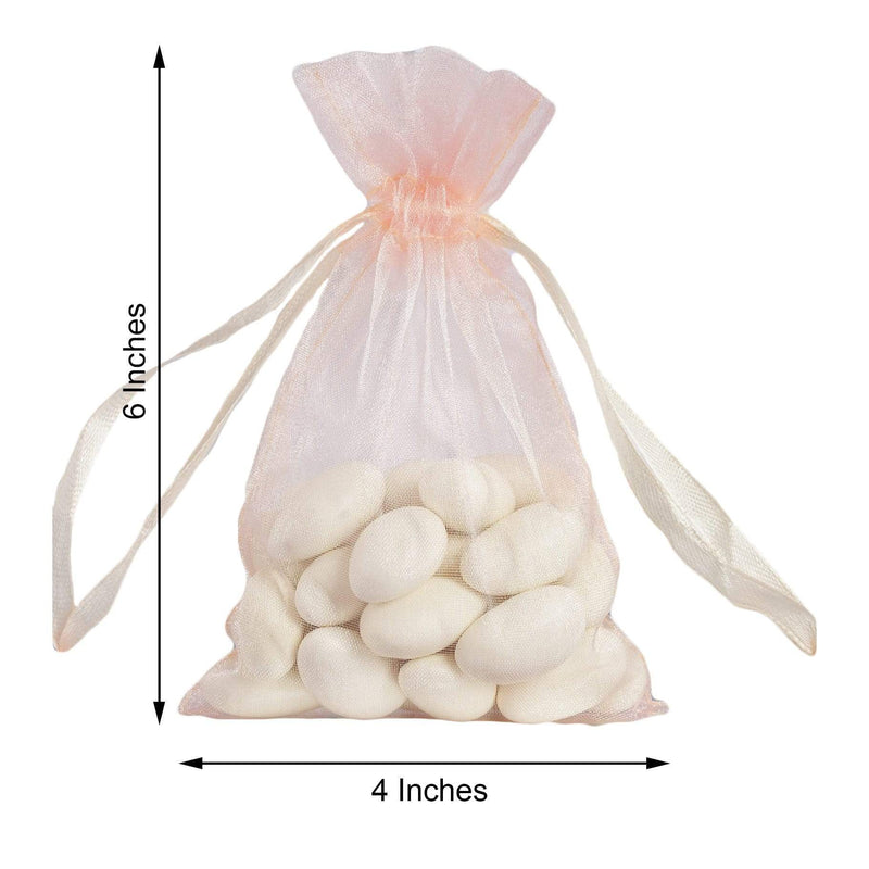 10 pcs 4x6" Sheer Organza Bags with Pull String