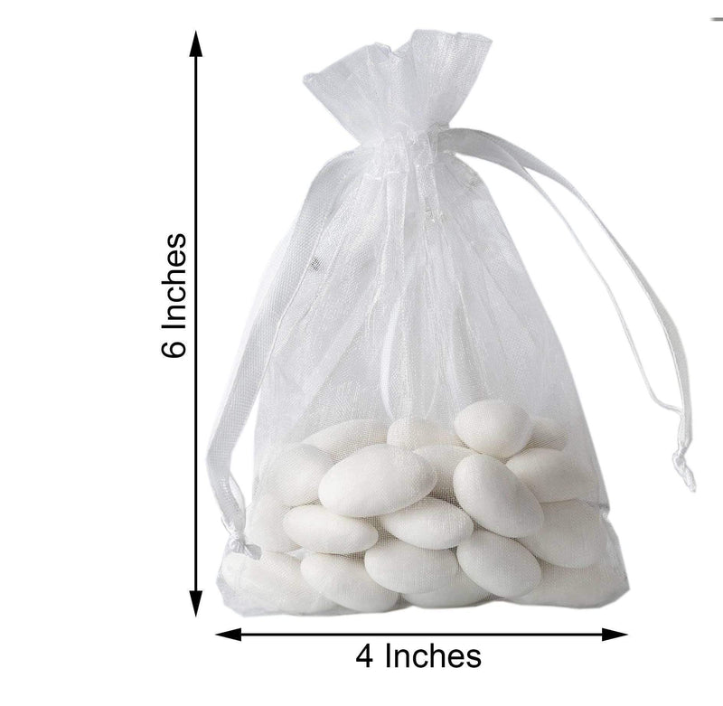 10 pcs 4x6" Sheer Organza Bags with Pull String