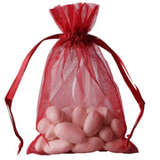 10 pcs 4x6" Sheer Organza Bags with Pull String BAG_4X6_BURG