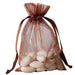 10 pcs 4x6" Sheer Organza Bags with Pull String BAG_4X6_CHOC