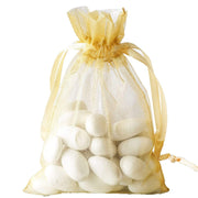 10 pcs 4x6" Sheer Organza Bags with Pull String BAG_4X6_GOLD
