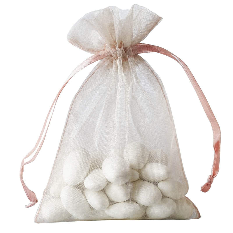 10 pcs 4x6" Sheer Organza Bags with Pull String BAG_4X6_MAUV