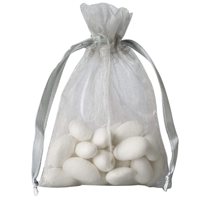 10 pcs 4x6" Sheer Organza Bags with Pull String BAG_4X6_SILV