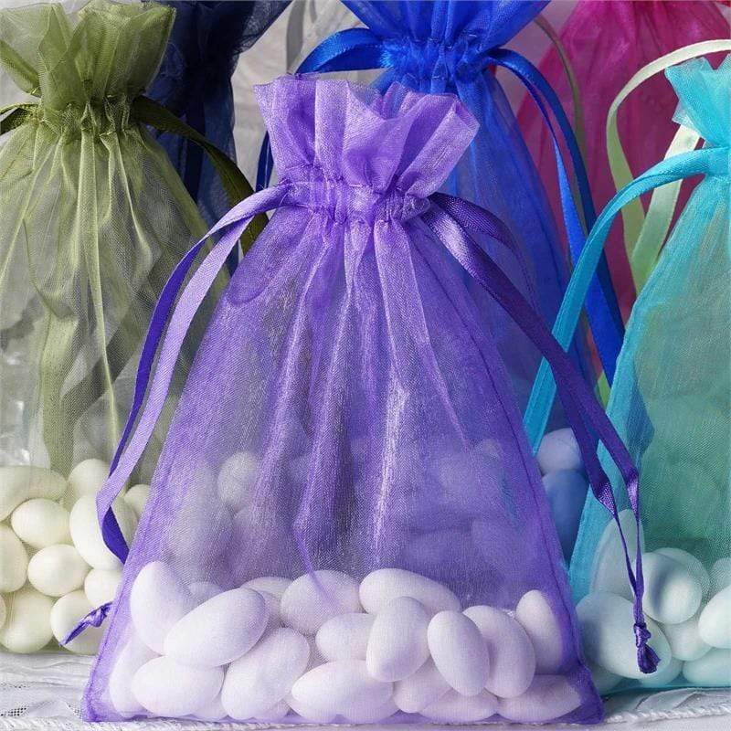 10 pcs 5x7" Sheer Organza Bags with Pull String
