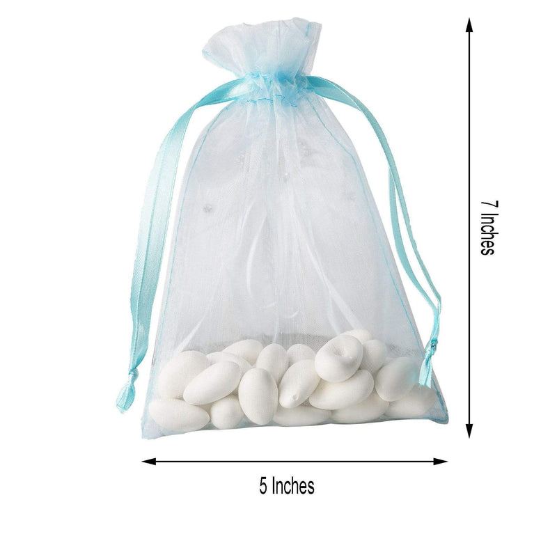 10 pcs 5x7" Sheer Organza Bags with Pull String