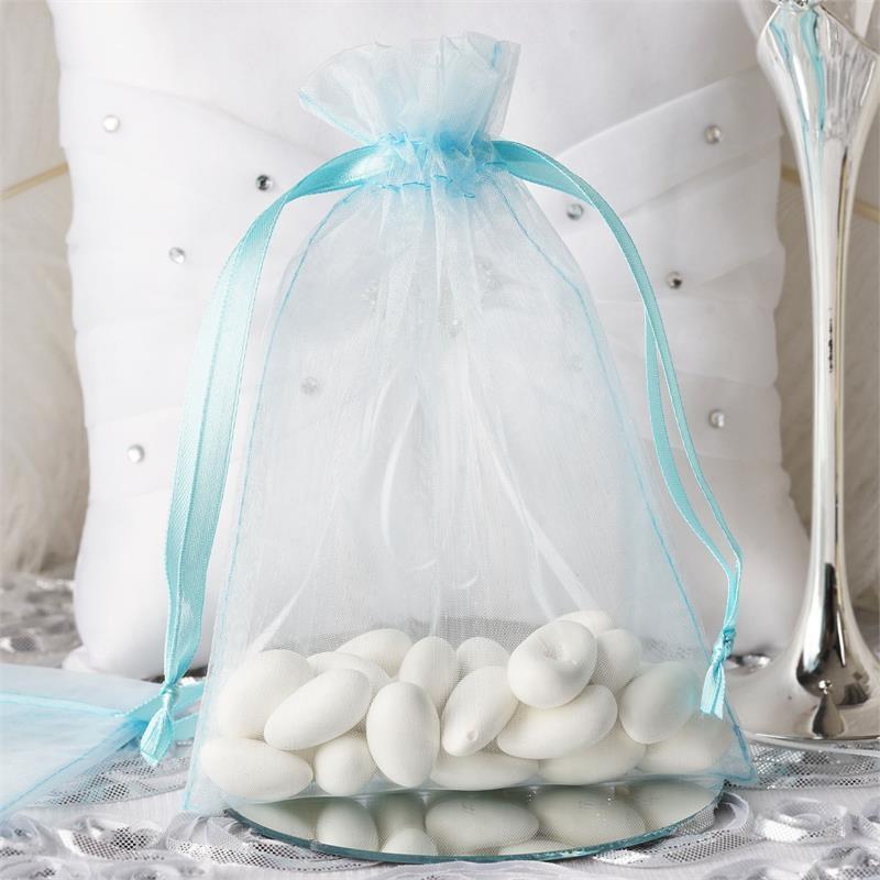 10 pcs 5x7" Sheer Organza Bags with Pull String