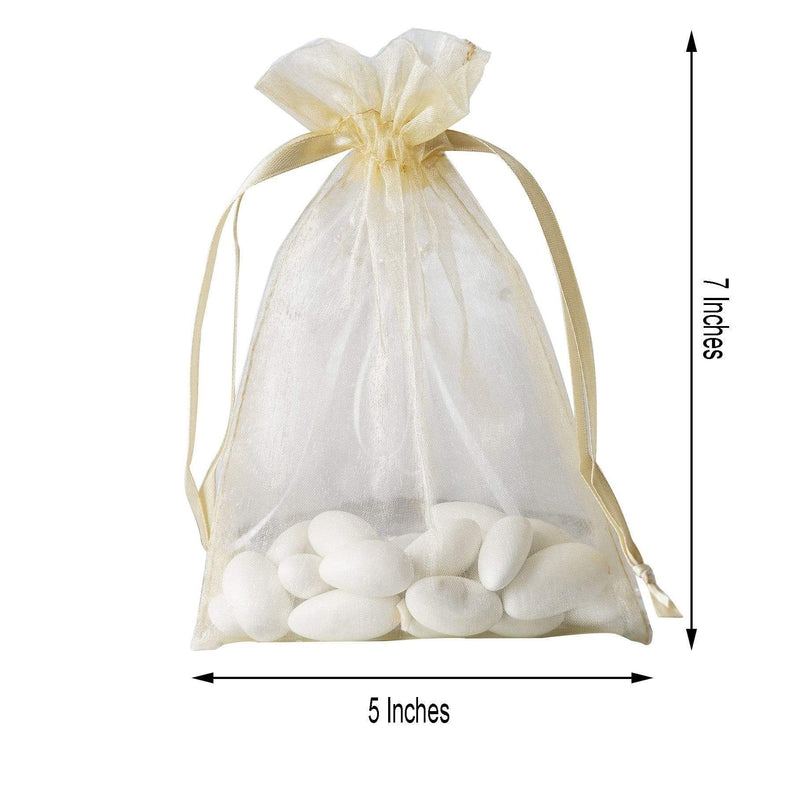 10 pcs 5x7" Sheer Organza Bags with Pull String