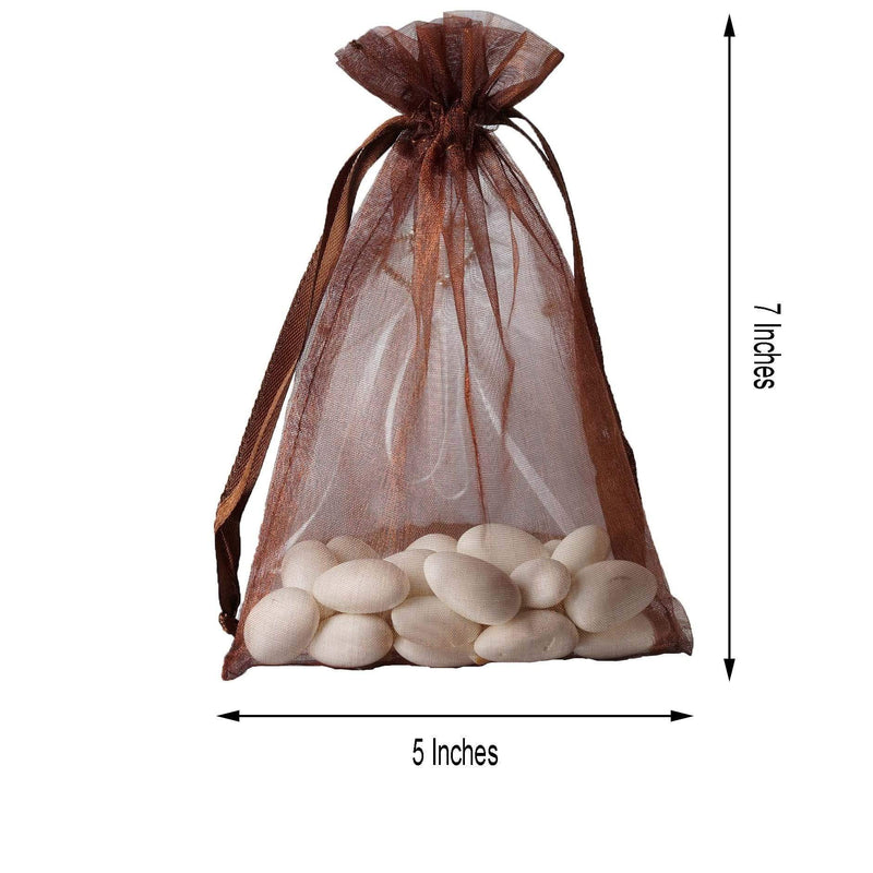10 pcs 5x7" Sheer Organza Bags with Pull String