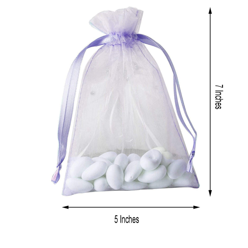 10 pcs 5x7" Sheer Organza Bags with Pull String