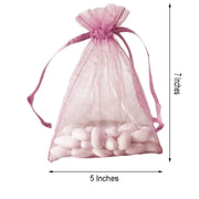 10 pcs 5x7" Sheer Organza Bags with Pull String