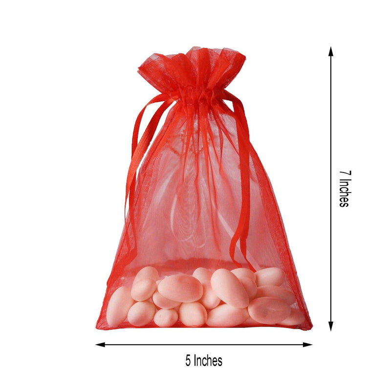 10 pcs 5x7" Sheer Organza Bags with Pull String